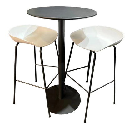 Stalowy bar Restauracja Wysoki stół i plastikowe krzesła do siedzenia Zestaw 3 sztuk