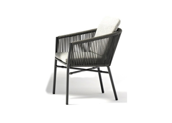 Aluminiowe krzesło ogrodowe z okrągłym rattanem do układania na zewnątrz