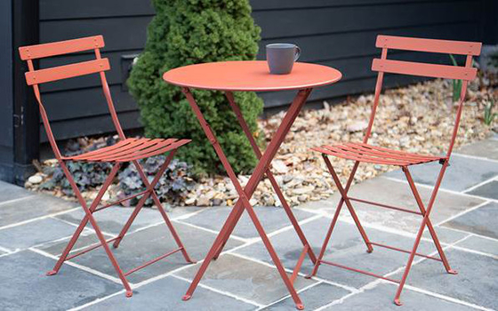 H71cm Składany stół ogrodowy i krzesła Zestaw mebli ze stali na zewnątrz