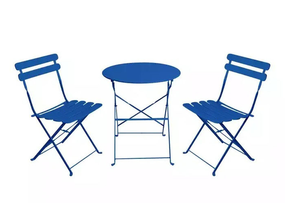 Gorąca sprzedaż Meble ogrodowe ze stali Wypoczynek Rozmowa Patio Bistro Zestaw Składany stół i krzesła