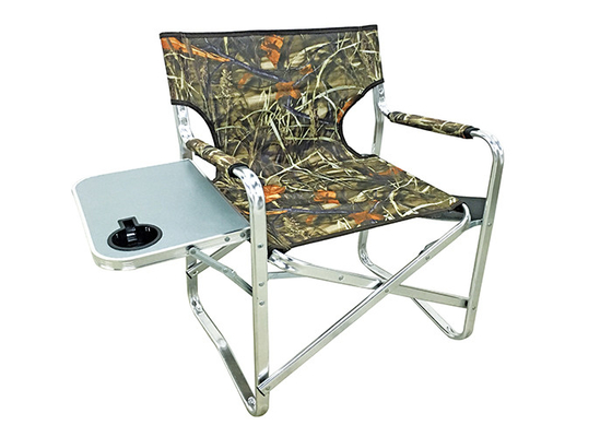 Składane krzesło kempingowe z powłoką PE z uchwytem na kubek stołowy Torba boczna Płaska rura