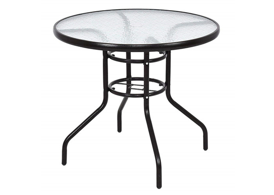 Solidny stół ogrodowy ze szkła hartowanego, okrągły stół ogrodowy ze szkła hartowanego
