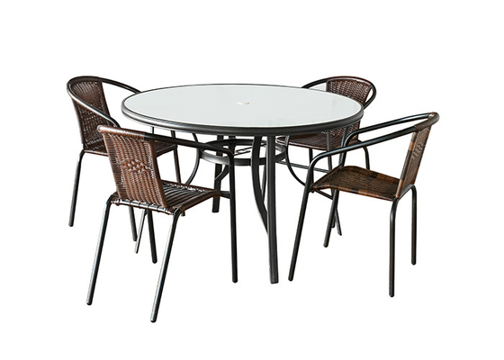 Odporny na promieniowanie UV składany stół i krzesła na zewnątrz, okrągły zestaw patio na zewnątrz
