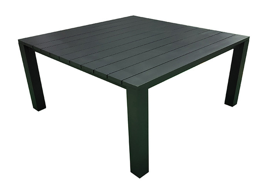Elegancki stół do jadalni 160 x 160 cm w kolorze czarnym z aluminium, zmontowany o wysokości 76 cm