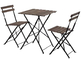 3-częściowy zestaw mahoniowy składany stół ogrodowy i krzesła z litego drewna rama stalowa z listew