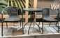 3 zestaw ogrodowy stół z drewna i krzesło z wikliny PP Bistro