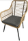 Krzesło rattanowe z poliestrowej liny ogrodowej ze stali wiklinowej z poduszką na sofę