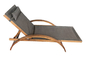 94cm Składany leżak z litego drewna Textilene Zakrzywiony podłokietnik Multi Position
