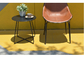 Kd Design 40x45cm Metalowe okrągłe stoliki kawowe Współczesne do salonu