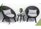 EN581 Aluminiowe krzesło wiklinowe Kd Dwa krzesła i jeden stół Zestaw ogrodowy z rattanu