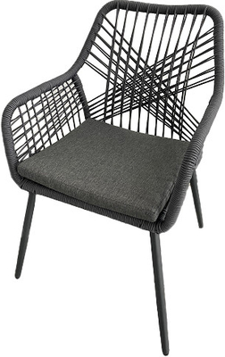 Krzesło wiklinowe z pojedynczą liną poliestrową z poduszką ogrodową