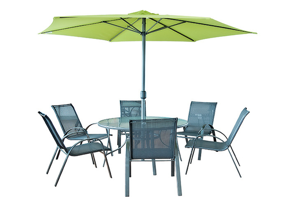 OEM ODM Stół i krzesła ogrodowe na zewnątrz z parasolem Przyjazne dla środowiska